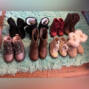 Toddler girl worn boot bundle. Carters, Cat and Jack and more!